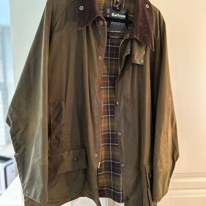 Barbour Classic Beaufort EUC Wax Jacket with Plaid Lining